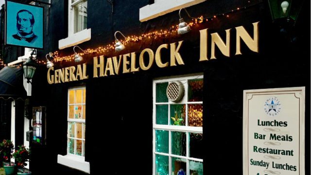 Dark coloured pub exterior