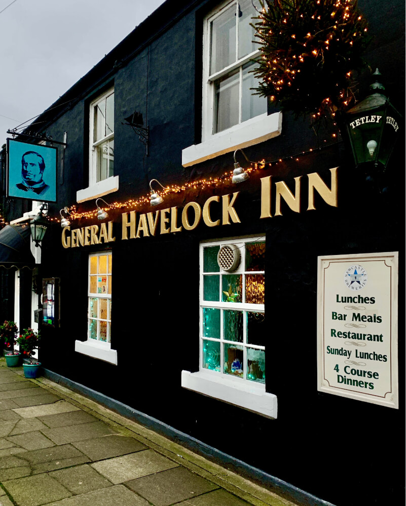 Dark coloured pub exterior