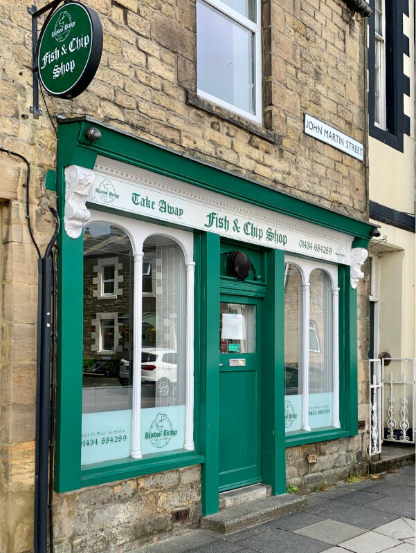 Frontage of a fish and chip shop
