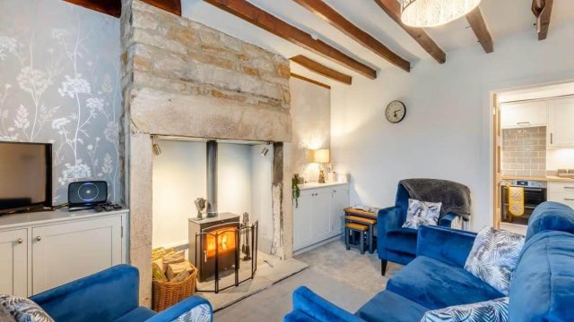 Sitting room with stove